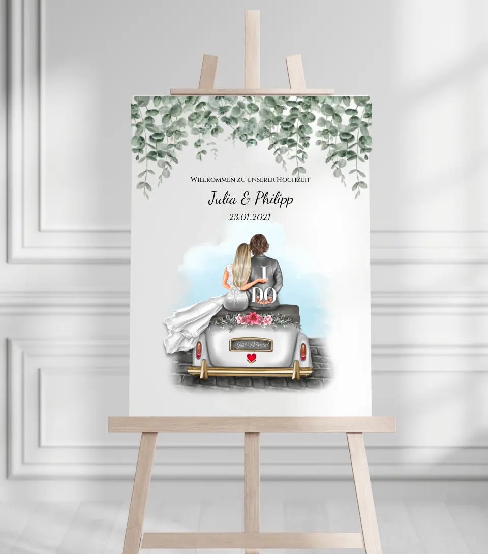 Willkommensposter Hochzeit  | Willkommensschild Hochzeit personalisiert | Hochzeitsempfang Tafel