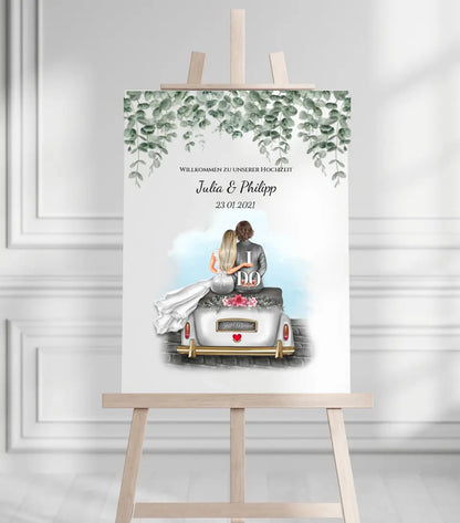 Willkommensposter Hochzeit  | Willkommensschild Hochzeit personalisiert | Hochzeitsempfang Tafel