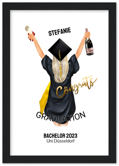 Abschlussgeschenk personalisiertes Poster Geschenk Bachelor - Geschenk Master - Geschenk Abitur - Schulabschluss