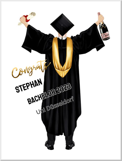 Abschlussgeschenk personalisiertes Poster Geschenk Bachelor - Geschenk Master - Geschenk Abitur - Schulabschluss