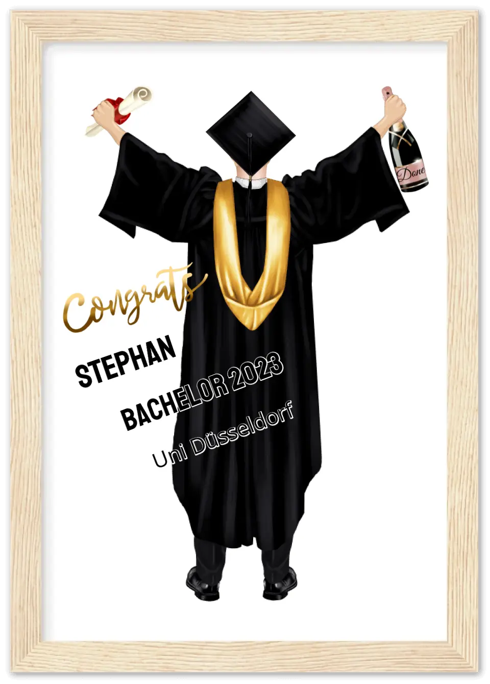 Abschlussgeschenk personalisiertes Poster Geschenk Bachelor - Geschenk Master - Geschenk Abitur - Schulabschluss