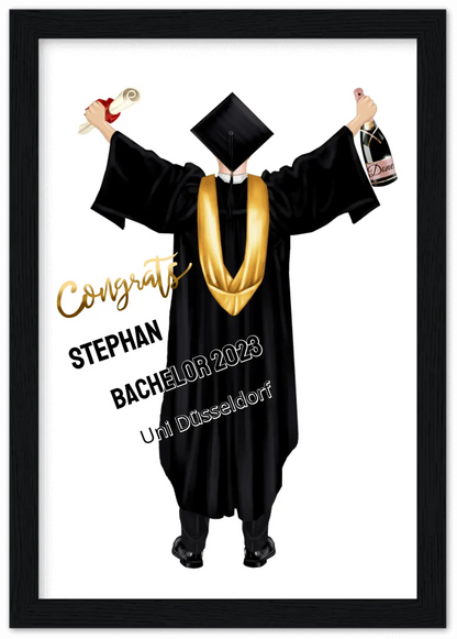 Abschlussgeschenk personalisiertes Poster Geschenk Bachelor - Geschenk Master - Geschenk Abitur - Schulabschluss