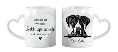 Geschenk für Hundebesitzerin / Hundebesitzer - Personalisierte Tasse mit Hund Motiv - Dog Mug für Hundefreunde und Tierliebhaber