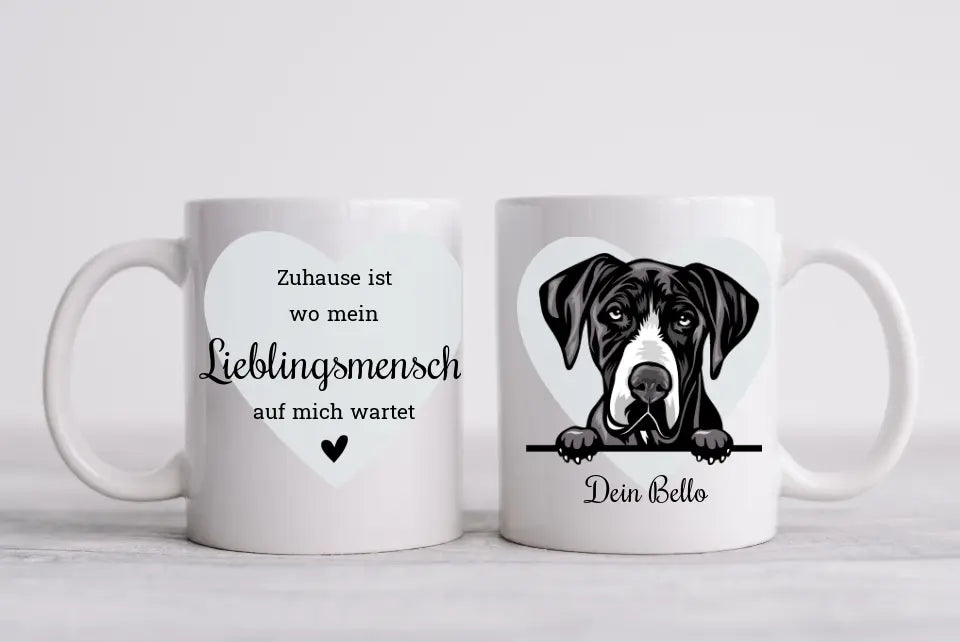 Geschenk für Hundebesitzerin / Hundebesitzer - Personalisierte Tasse mit Hund Motiv - Dog Mug für Hundefreunde und Tierliebhaber