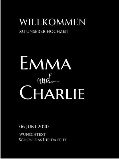 Willkommensposter Hochzeit  | Willkommensschild Hochzeit personalisiert | Hochzeitsempfang Tafel