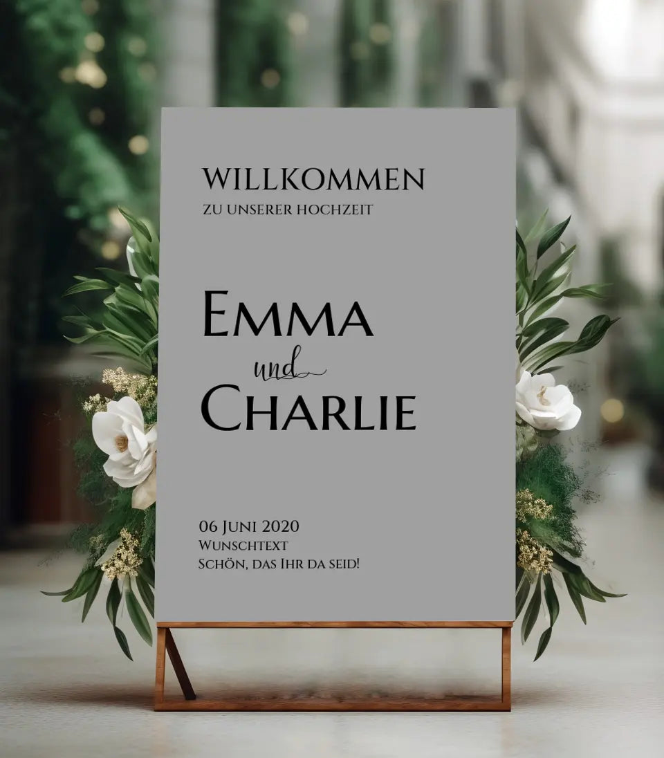 Willkommensposter Hochzeit  | Willkommensschild Hochzeit personalisiert | Hochzeitsempfang Tafel