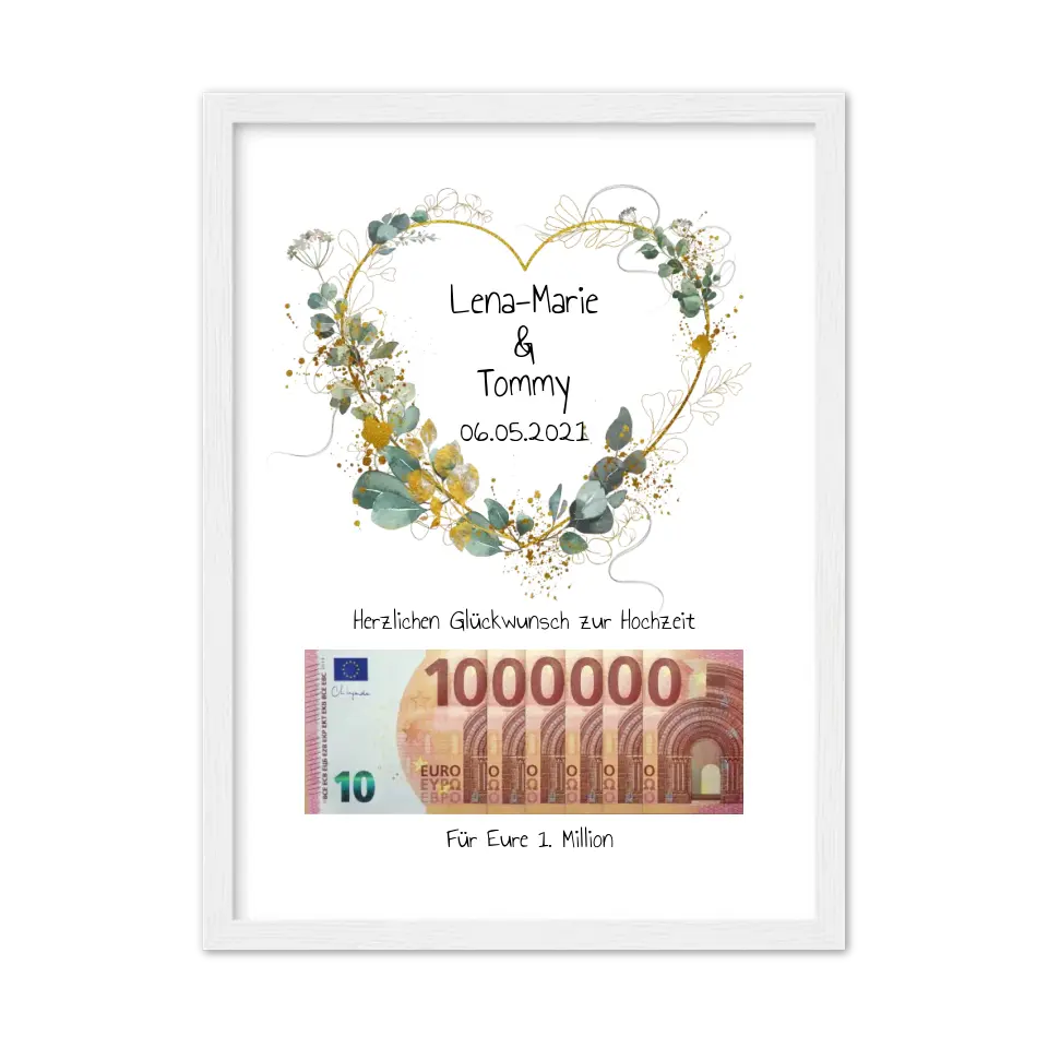 Personalisiertes Geschenk, Geldgeschenk zur Hochzeit, Hochzeitsgeschenk Für Eure 1. Million