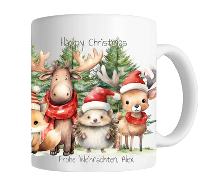 Geschenk Nikolaus, Weihnachten personalisiert -  Kindertasse, Kinderbecher, Kinderteller - Nikolaustasse, Weihnachtstasse - mit Name