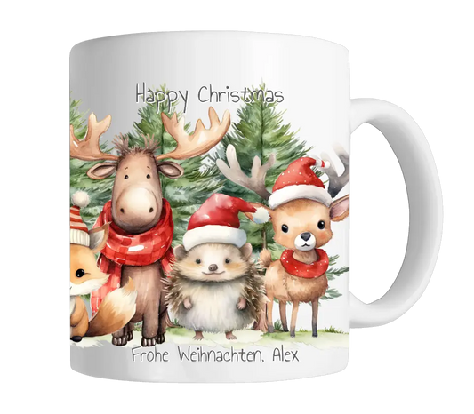 Geschenk Nikolaus, Weihnachten personalisiert -  Kindertasse, Kinderbecher, Kinderteller - Nikolaustasse, Weihnachtstasse - mit Name