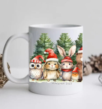 Geschenk Nikolaus, Weihnachten personalisiert -  Kindertasse, Kinderbecher, Kinderteller - Nikolaustasse, Weihnachtstasse - mit Name