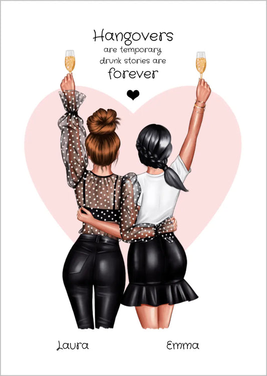 Geburtstagsgeschenk 2 Beste Freundin forever Poster Geschenk personalisiertes Bild