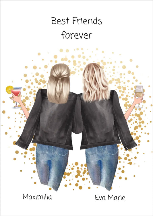 Beste Freundin Bild Geschenk - Best Friends forever