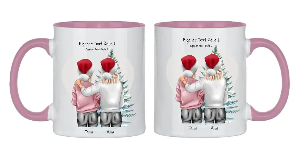 Personalisierte Tasse Nikolausgeschenk, Weihnachtsgeschenk für Geschwister, für Freundin personalisiertes Weihnachts-Tasse kleine Schwester, großer Schwester, Mama Tochter Geschenk