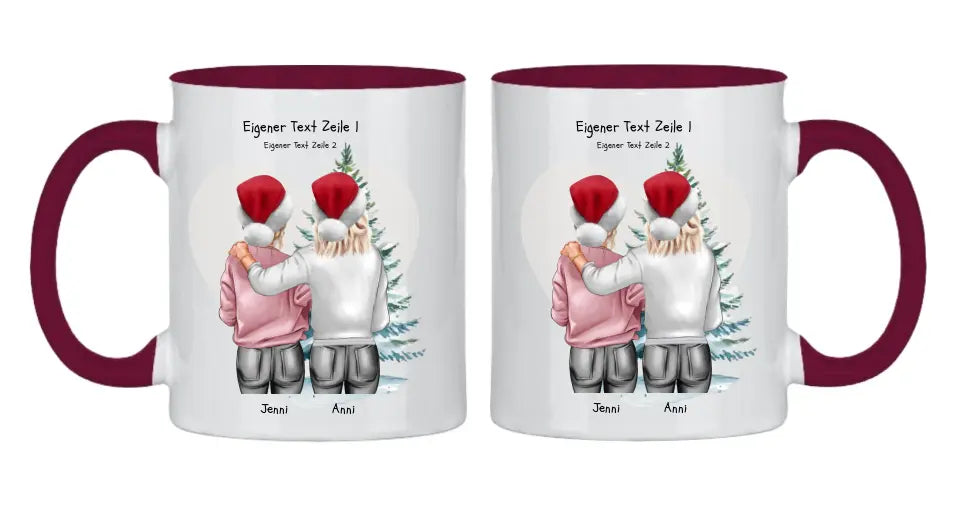 Personalisierte Tasse Nikolausgeschenk, Weihnachtsgeschenk für Geschwister, für Freundin personalisiertes Weihnachts-Tasse kleine Schwester, großer Schwester, Mama Tochter Geschenk