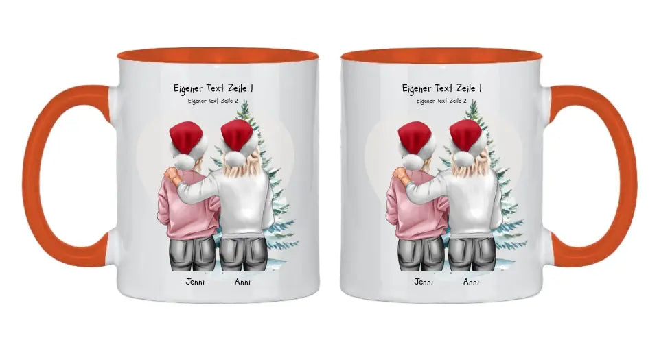 Personalisierte Tasse Nikolausgeschenk, Weihnachtsgeschenk für Geschwister, für Freundin personalisiertes Weihnachts-Tasse kleine Schwester, großer Schwester, Mama Tochter Geschenk