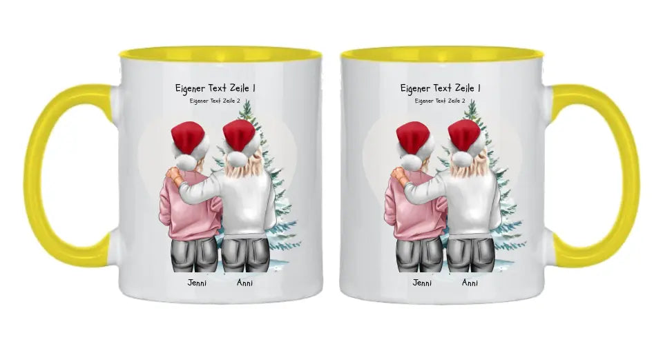 Personalisierte Tasse Nikolausgeschenk, Weihnachtsgeschenk für Geschwister, für Freundin personalisiertes Weihnachts-Tasse kleine Schwester, großer Schwester, Mama Tochter Geschenk