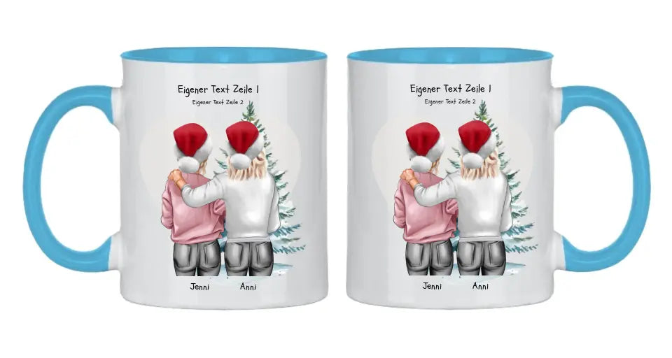 Personalisierte Tasse Nikolausgeschenk, Weihnachtsgeschenk für Geschwister, für Freundin personalisiertes Weihnachts-Tasse kleine Schwester, großer Schwester, Mama Tochter Geschenk