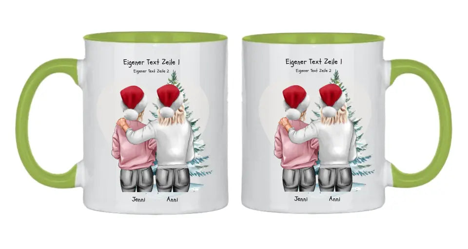 Personalisierte Tasse Nikolausgeschenk, Weihnachtsgeschenk für Geschwister, für Freundin personalisiertes Weihnachts-Tasse kleine Schwester, großer Schwester, Mama Tochter Geschenk