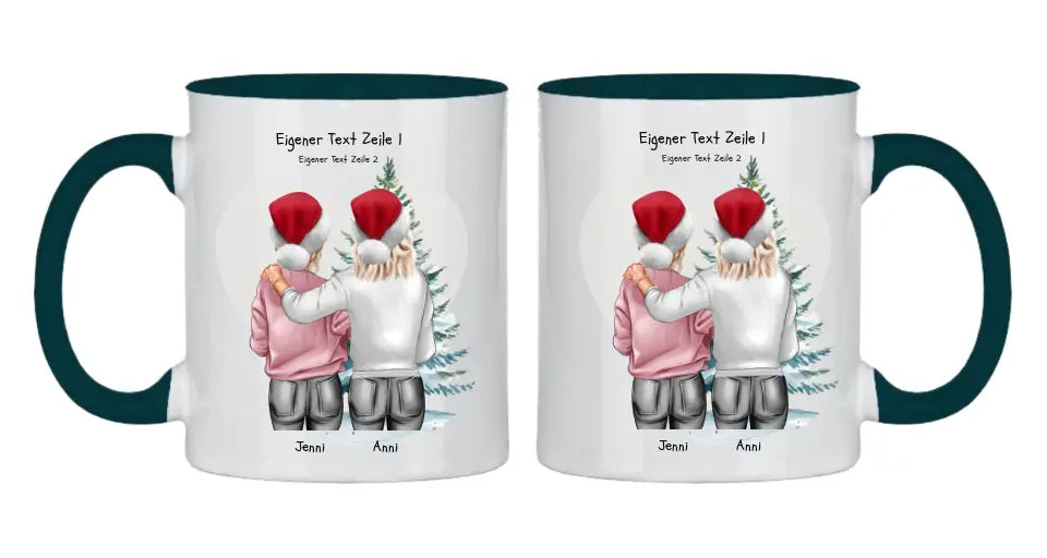 Personalisierte Tasse Nikolausgeschenk, Weihnachtsgeschenk für Geschwister, für Freundin personalisiertes Weihnachts-Tasse kleine Schwester, großer Schwester, Mama Tochter Geschenk