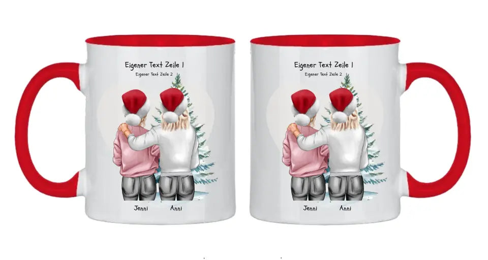 Personalisierte Tasse Nikolausgeschenk, Weihnachtsgeschenk für Geschwister, für Freundin