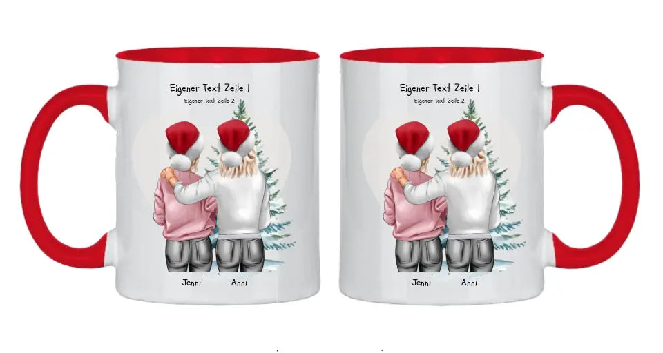 Personalisierte Tasse Nikolausgeschenk, Weihnachtsgeschenk für Geschwister, für Freundin personalisiertes Weihnachts-Tasse kleine Schwester, großer Schwester, Mama Tochter Geschenk