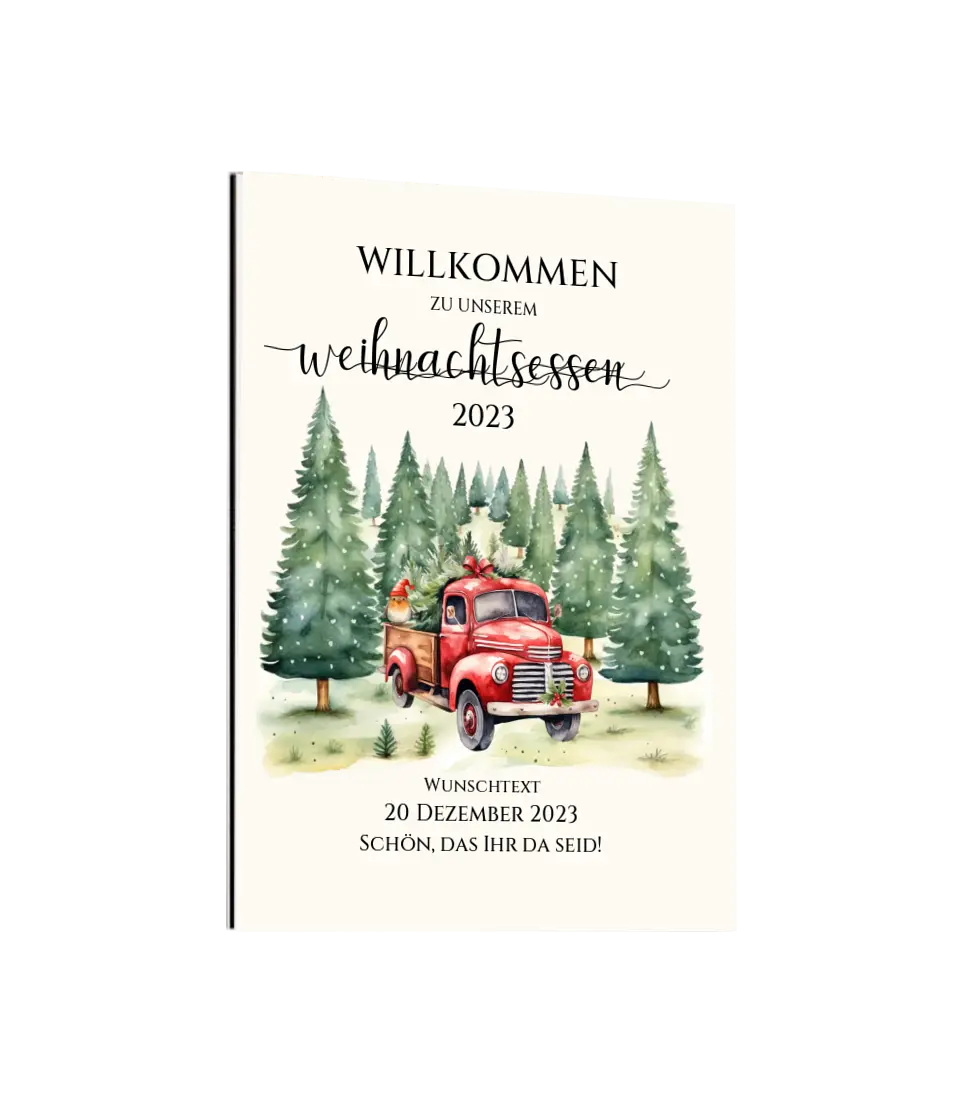 Weihnachtsschild Willkommen mit Tannenbäumen | Weihnachtsposter | Willkommensschild Weihnachten | Einladung Weihnachten | Weihnachten Einladung