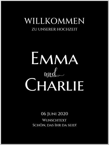 Willkommensposter Hochzeit  | Willkommensschild Hochzeit personalisiert | Hochzeitsempfang Tafel WKH