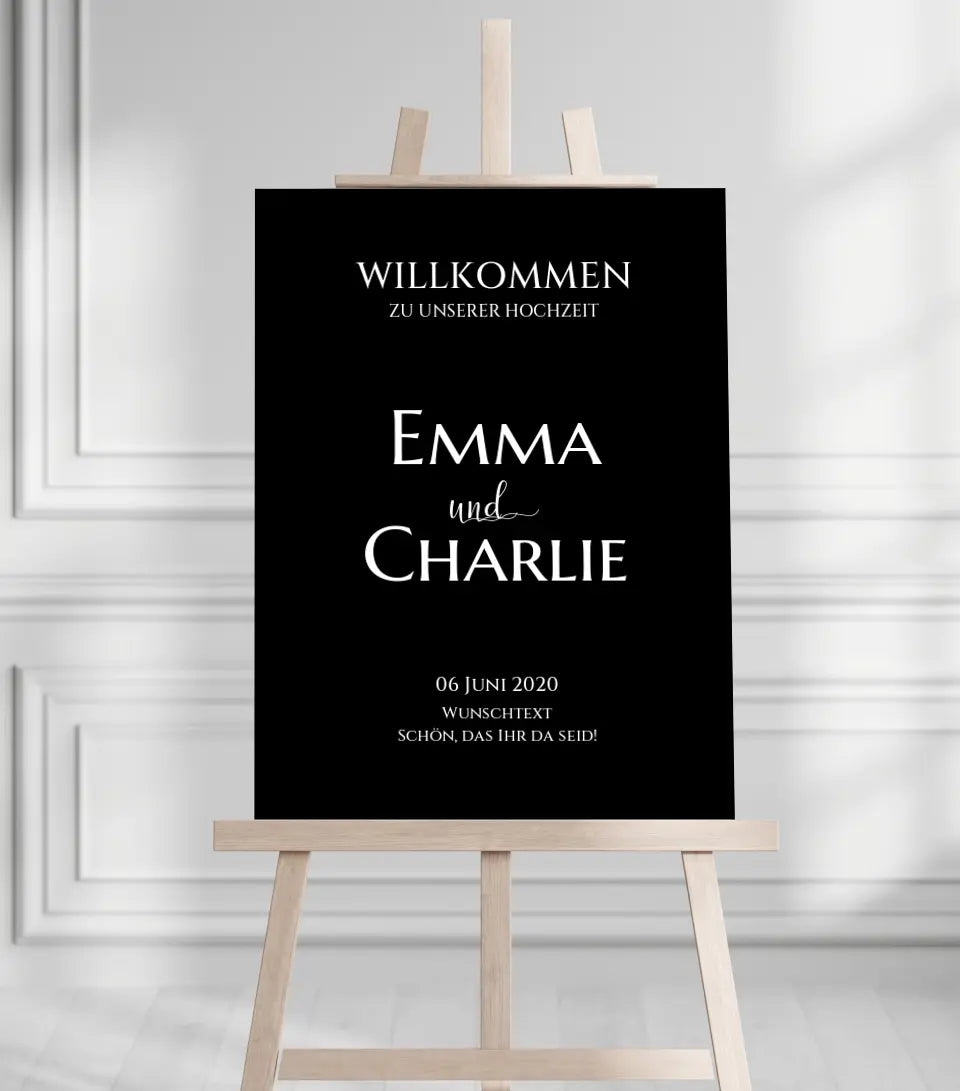 Willkommensposter Hochzeit  | Willkommensschild Hochzeit personalisiert | Hochzeitsempfang Tafel WKH