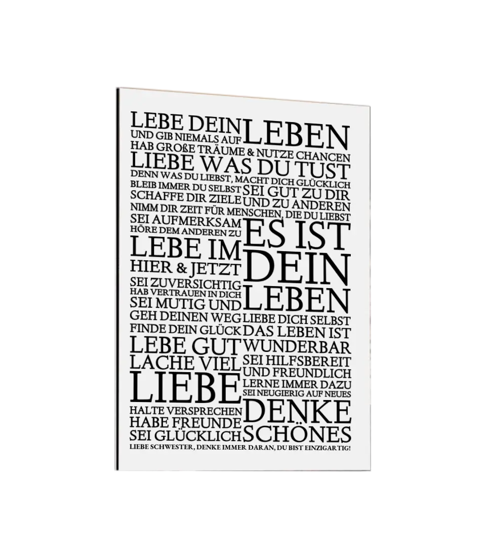 ZEITRAUM-KUNSTDRUCK, LEBE DEIN LEBEN, Sprücheposter mit Personalisierung