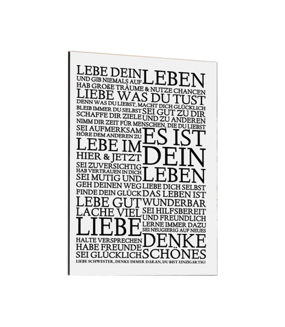 ZEITRAUM-KUNSTDRUCK, LEBE DEIN LEBEN, Sprücheposter mit Personalisierung