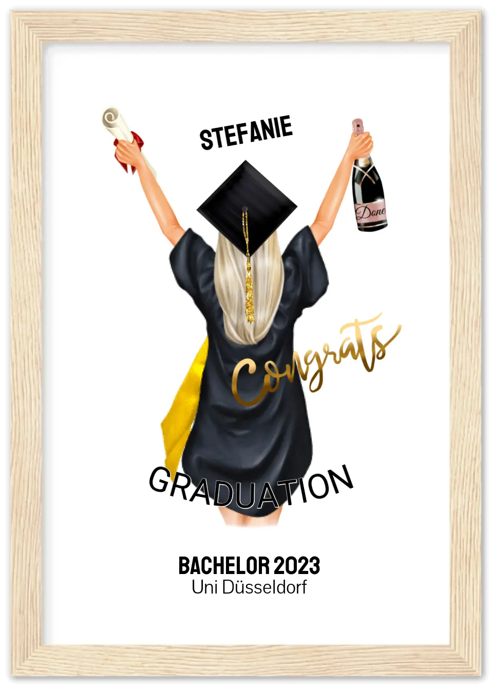 Abschlussgeschenk personalisiertes Poster Geschenk Bachelor - Geschenk Master - Geschenk Abitur - Schulabschluss