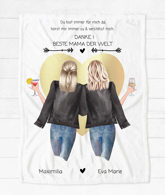 Kuschelige Fleece Premium Decke für die Mama, Geschenk Mutter Tochter, Geburtstagsgeschenk, Weihnachtsgeschenk, Muttertaggeschenk, Ostergeschenk