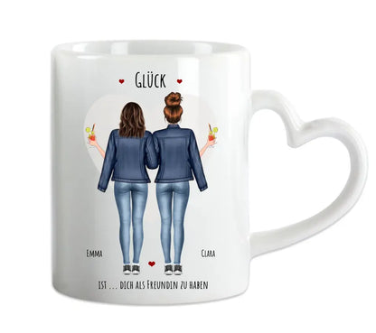 Glück 2 Beste Freundinnen Geschenk Tasse, Personalisierte Tasse Freundin, Geschenk Schwester,