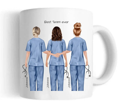 3 Beste Krankenschwester Team Tasse, Personalisierter Kaffeebecher, Geschenkidee Kollegin, Tassendruck, Ostern, Pflegerin, Ärztin