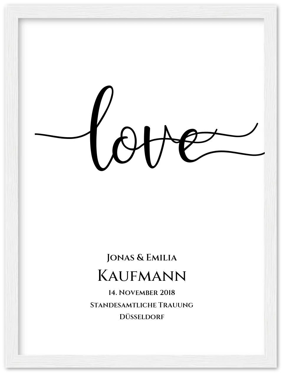 Personalisiertes Hochzeitsposter "LOVE" |  Hochzeitsgeschenk mit Namen und Datum