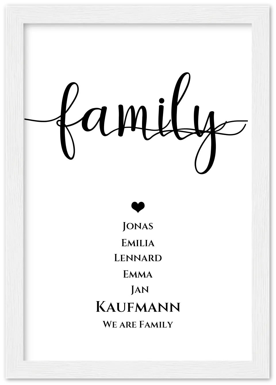 Geschenk Familie Poster "FAMILY" |  Geburtstagsgeschenk, Muttertagsgeschenk, Weihnachtsgeschenk mit Namen personalisiert