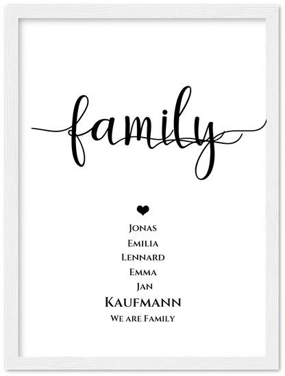 Geschenk Familie Poster "FAMILY" |  Geburtstagsgeschenk, Muttertagsgeschenk, Weihnachtsgeschenk mit Namen personalisiert