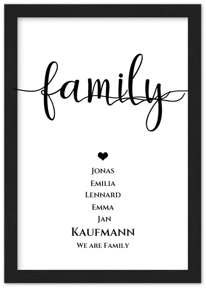 Geschenk Familie Poster "FAMILY" |  Geburtstagsgeschenk, Muttertagsgeschenk, Weihnachtsgeschenk mit Namen personalisiert