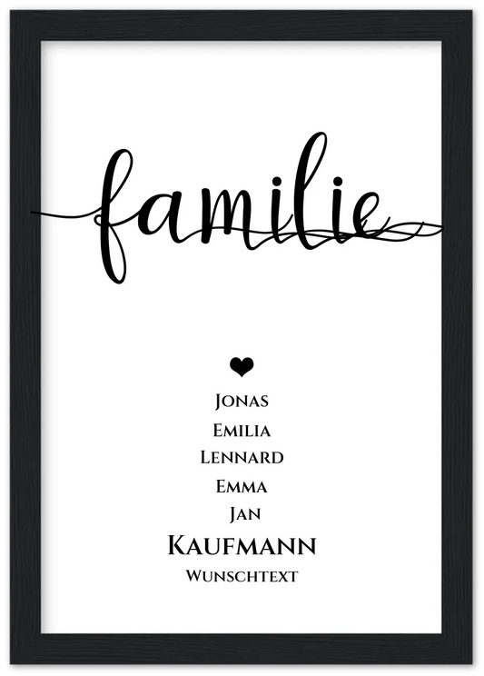 Familie Bild Geschenk "FAMILIE" Poster |  Familiengeschenk mit Namen personalisiert | Geschenk beste Freunde