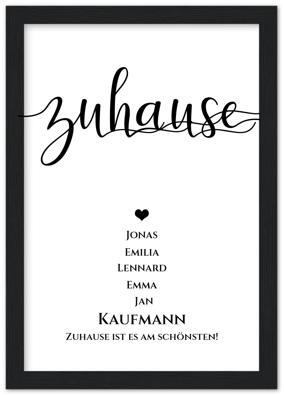 Personalisiertes "ZUHAUSE" Poster |  Geburtstagsgeschenk mit Namen und Datum