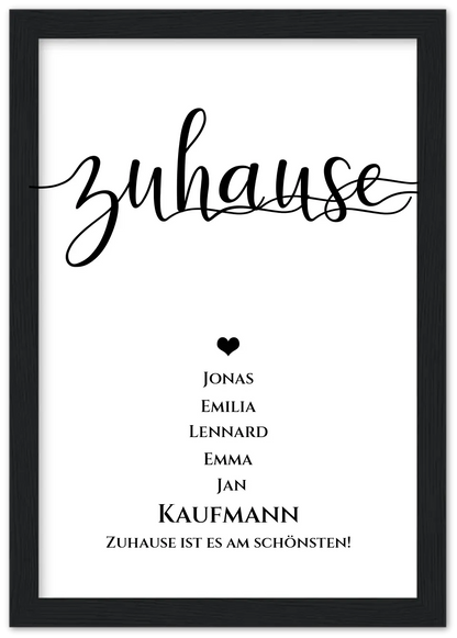Personalisiertes "ZUHAUSE" Poster |  Geburtstagsgeschenk mit Namen und Datum