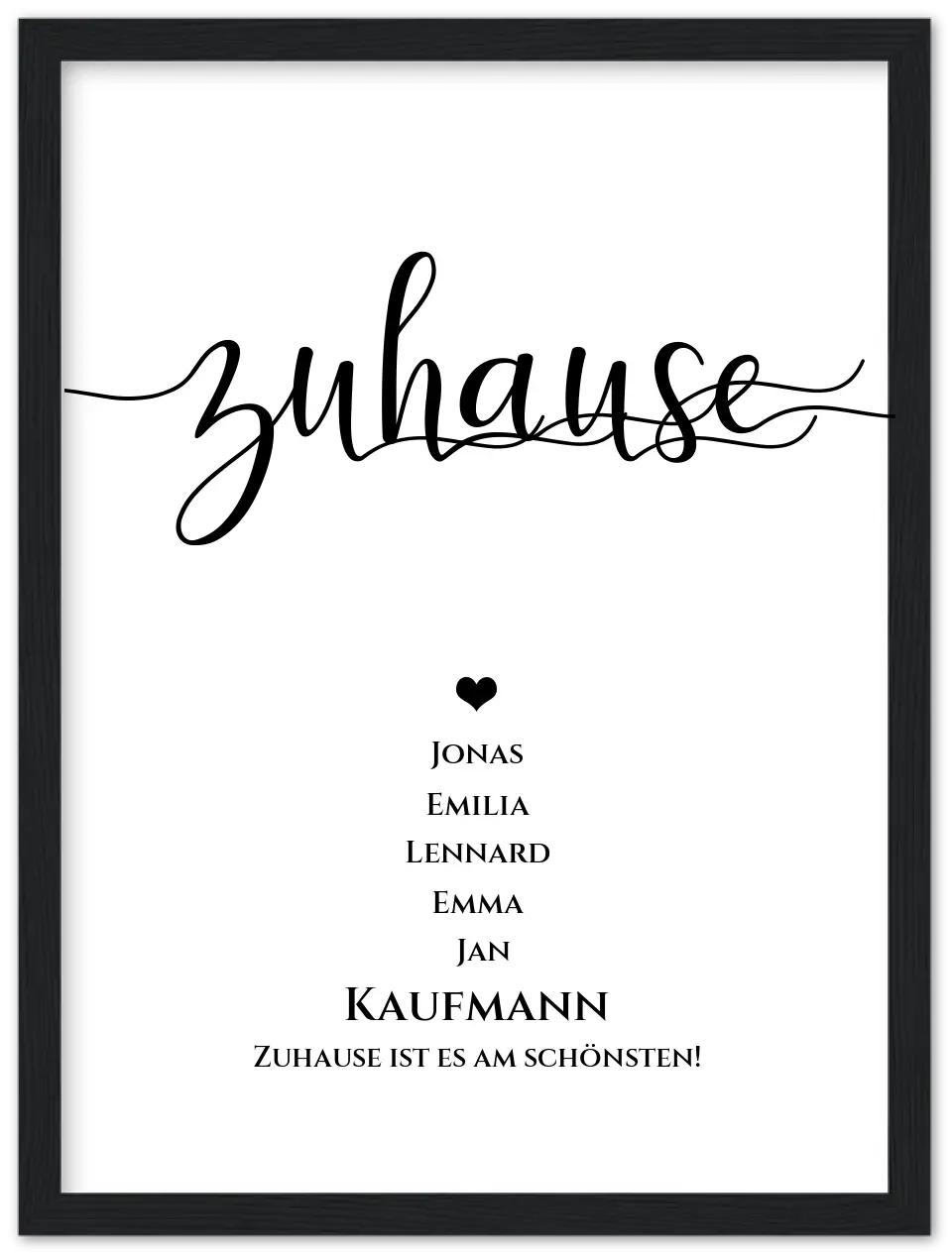 Personalisiertes "ZUHAUSE" Poster |  Geburtstagsgeschenk mit Namen und Datum