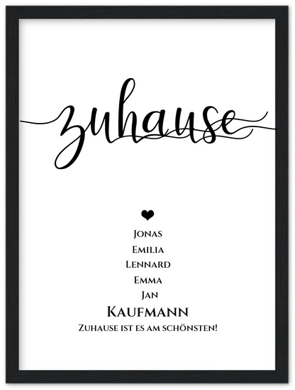Personalisiertes "ZUHAUSE" Poster |  Geburtstagsgeschenk mit Namen und Datum