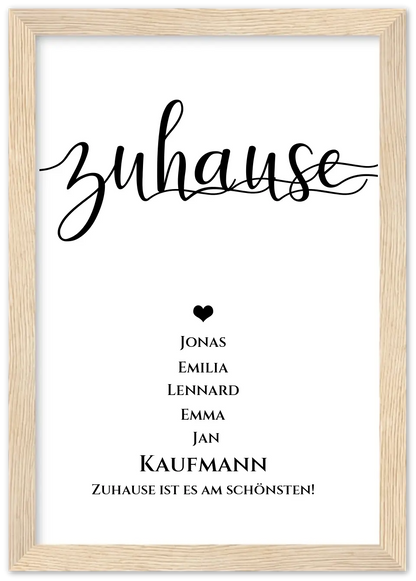 Personalisiertes "ZUHAUSE" Poster |  Geburtstagsgeschenk mit Namen und Datum