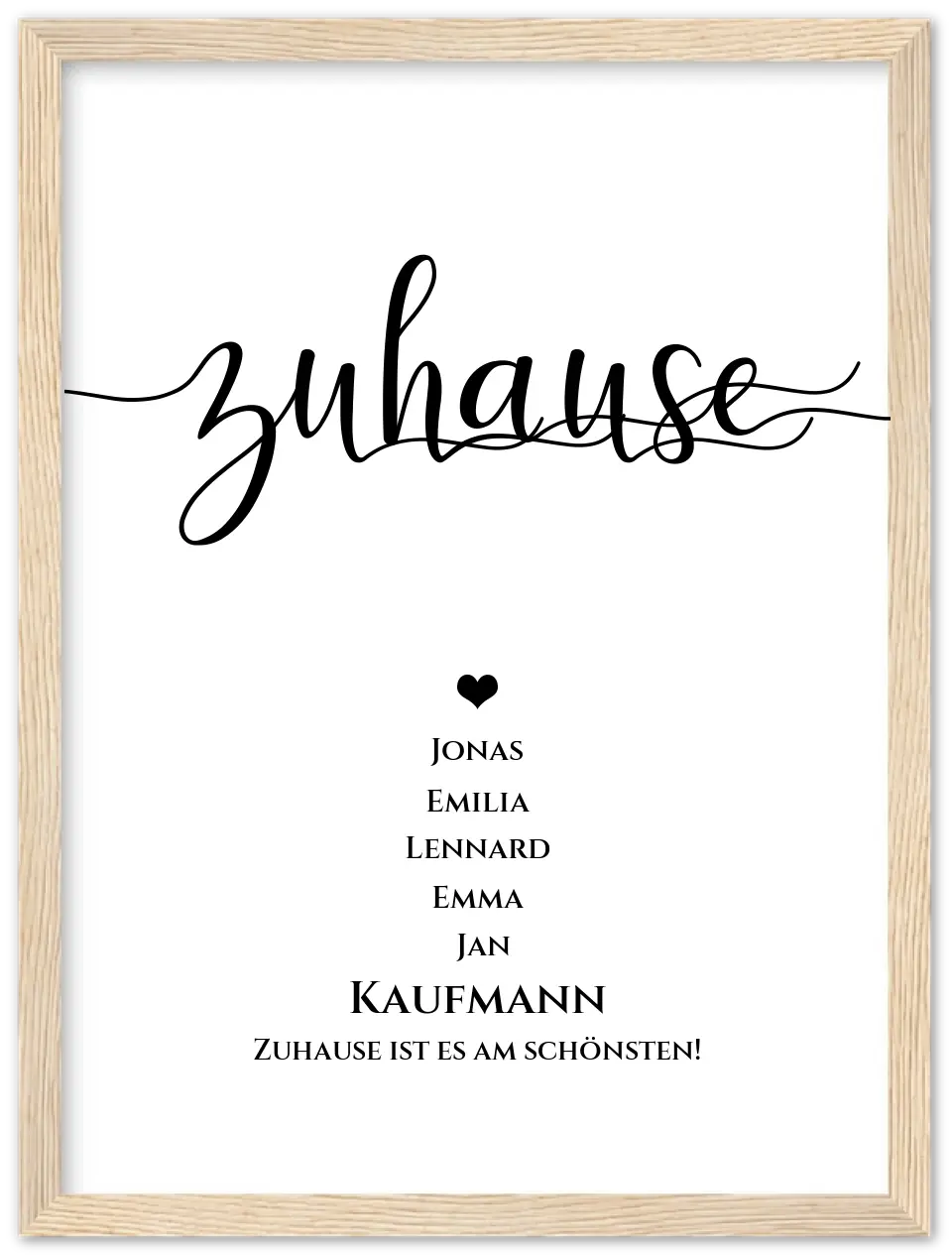 Personalisiertes "ZUHAUSE" Poster |  Geburtstagsgeschenk mit Namen und Datum