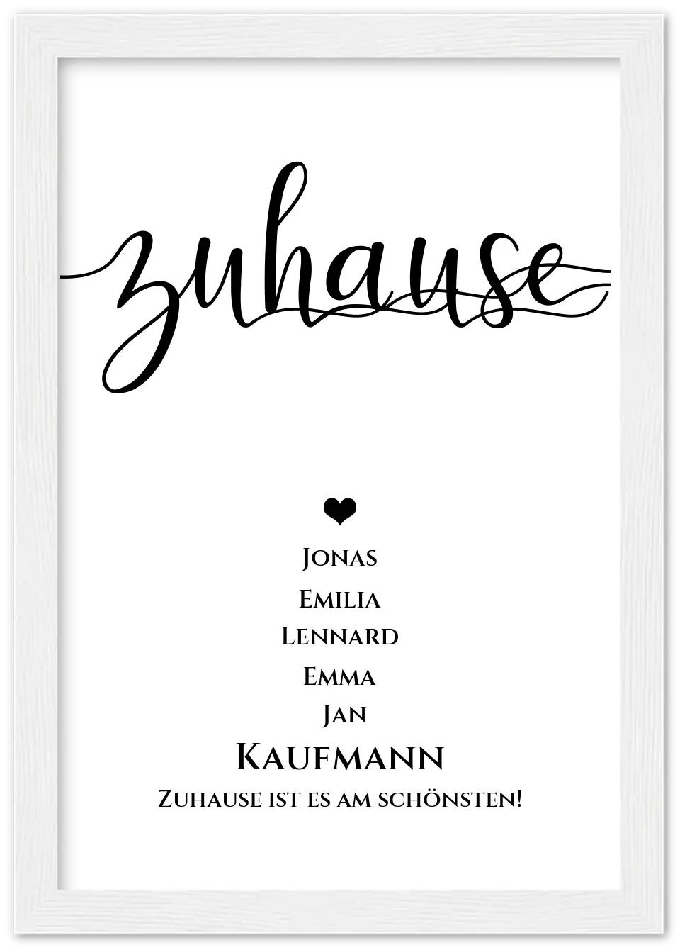 Personalisiertes "ZUHAUSE" Poster |  Geburtstagsgeschenk mit Namen und Datum