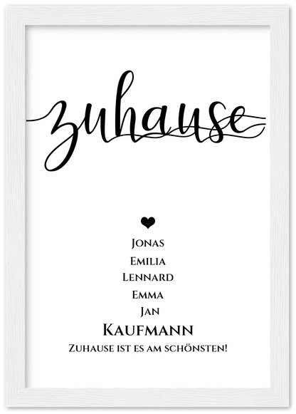 Personalisiertes "ZUHAUSE" Poster |  Geburtstagsgeschenk mit Namen und Datum