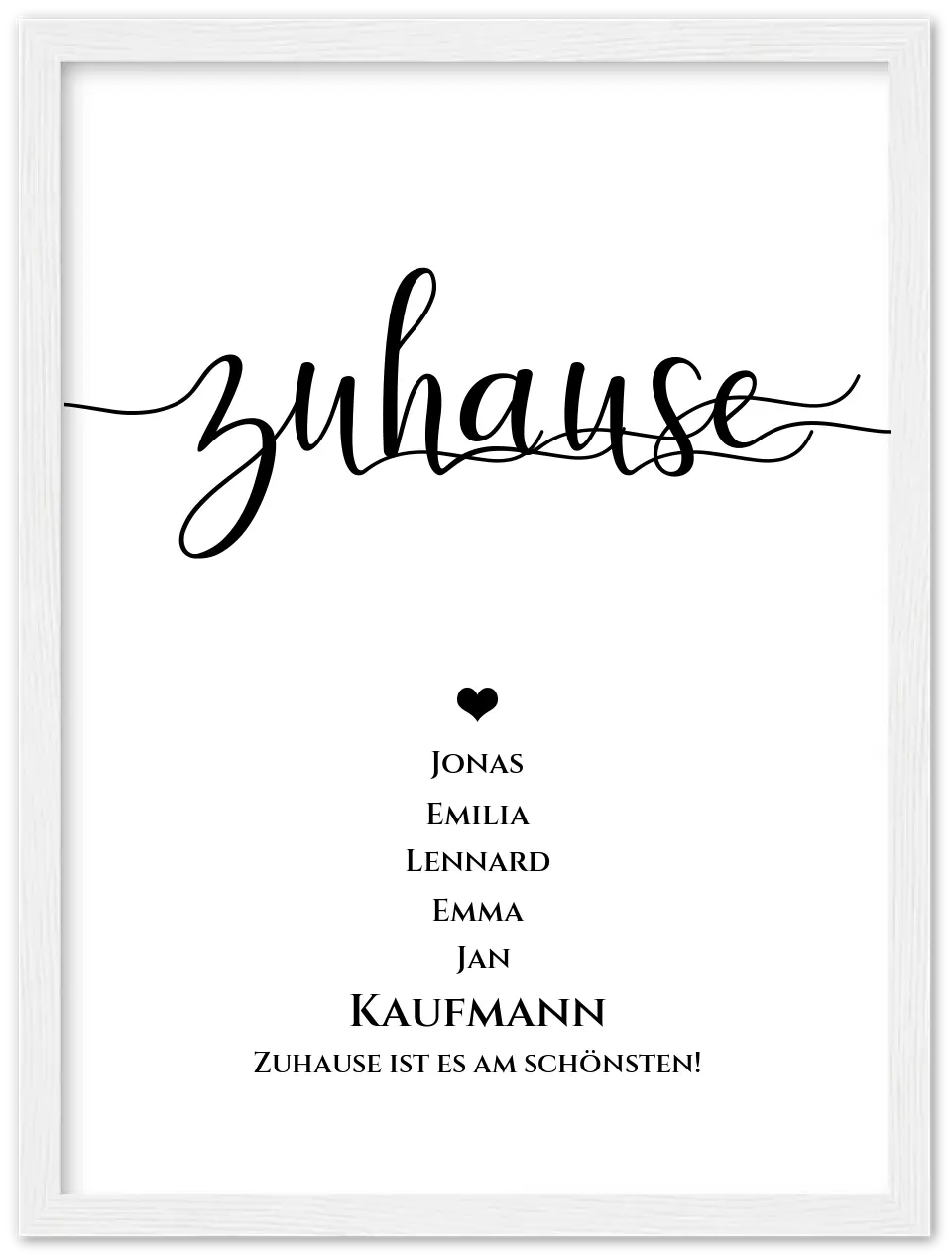 Personalisiertes "ZUHAUSE" Poster |  Geburtstagsgeschenk mit Namen und Datum