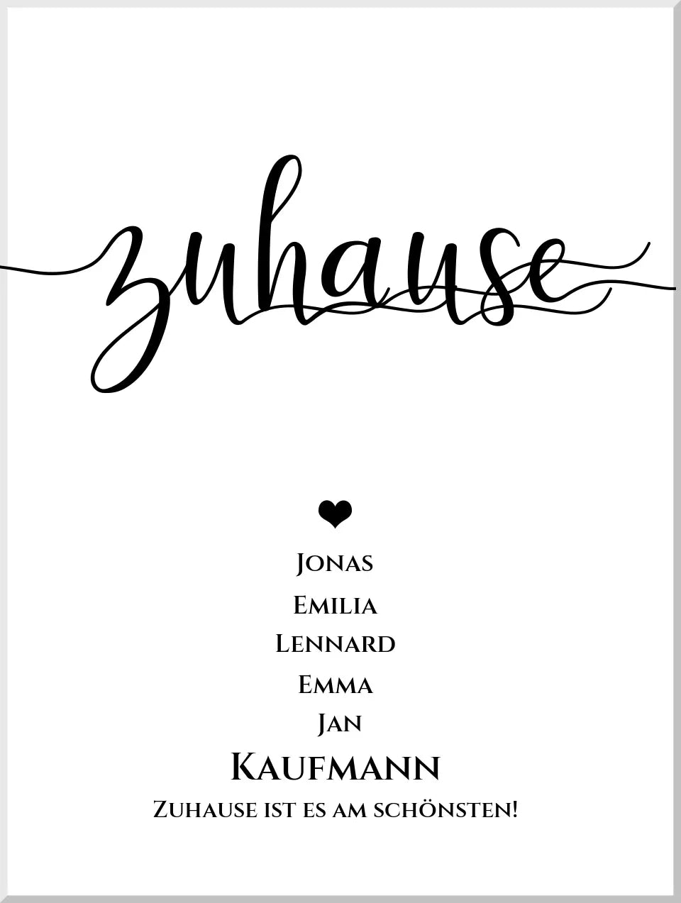 Personalisiertes "ZUHAUSE" Poster |  Geburtstagsgeschenk mit Namen und Datum