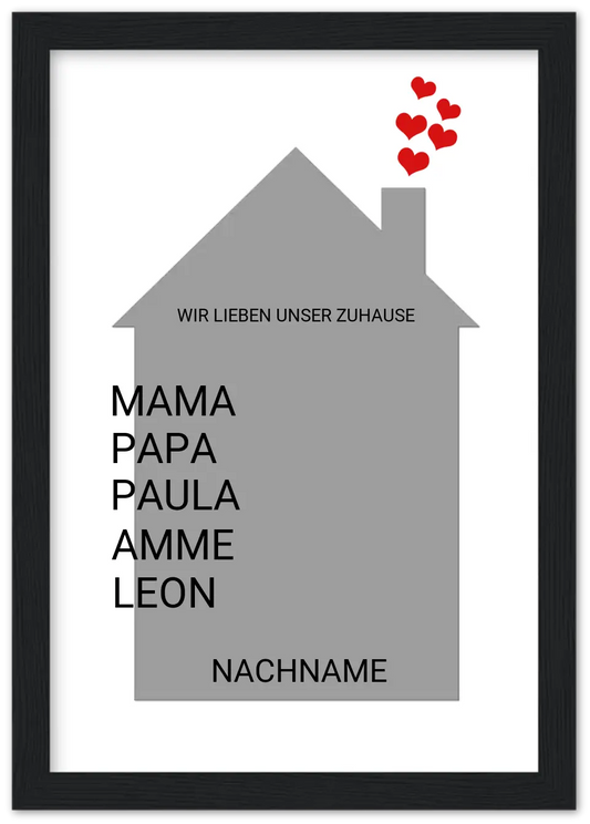 Zeitraum-Kunstdruck | Zuhause Personalisiertes Geschenk zur Hauseinweihnung, Richtfest, Umzug, erste Wohnung, Geburtstagsgeschenk, Weihnachtsgeschenk Familie